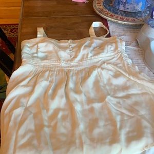 J Crew • Ivory Button Pleated Silk Sleeveless Top